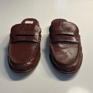 Dolce Vita Brown Leather Penny Loafer Mules- mint condition worn once!